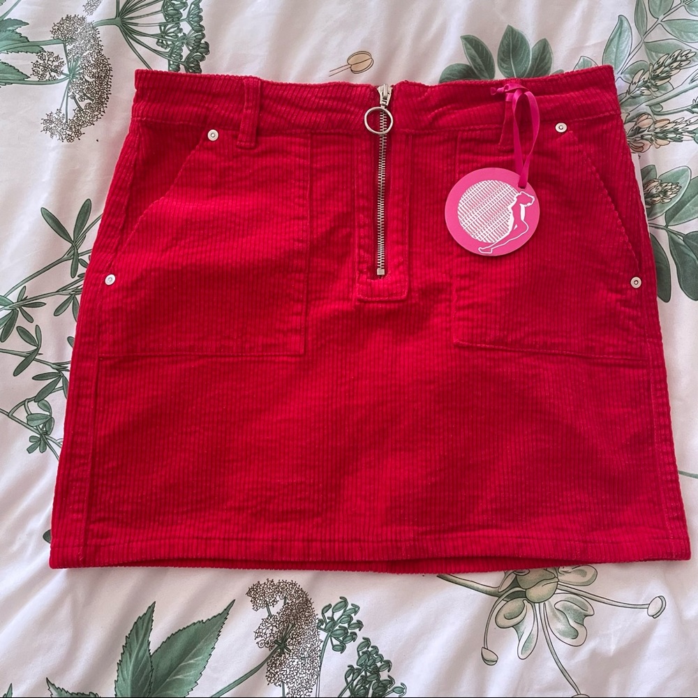 NWT Dollhouse Red Corduroy Mini Skirt
